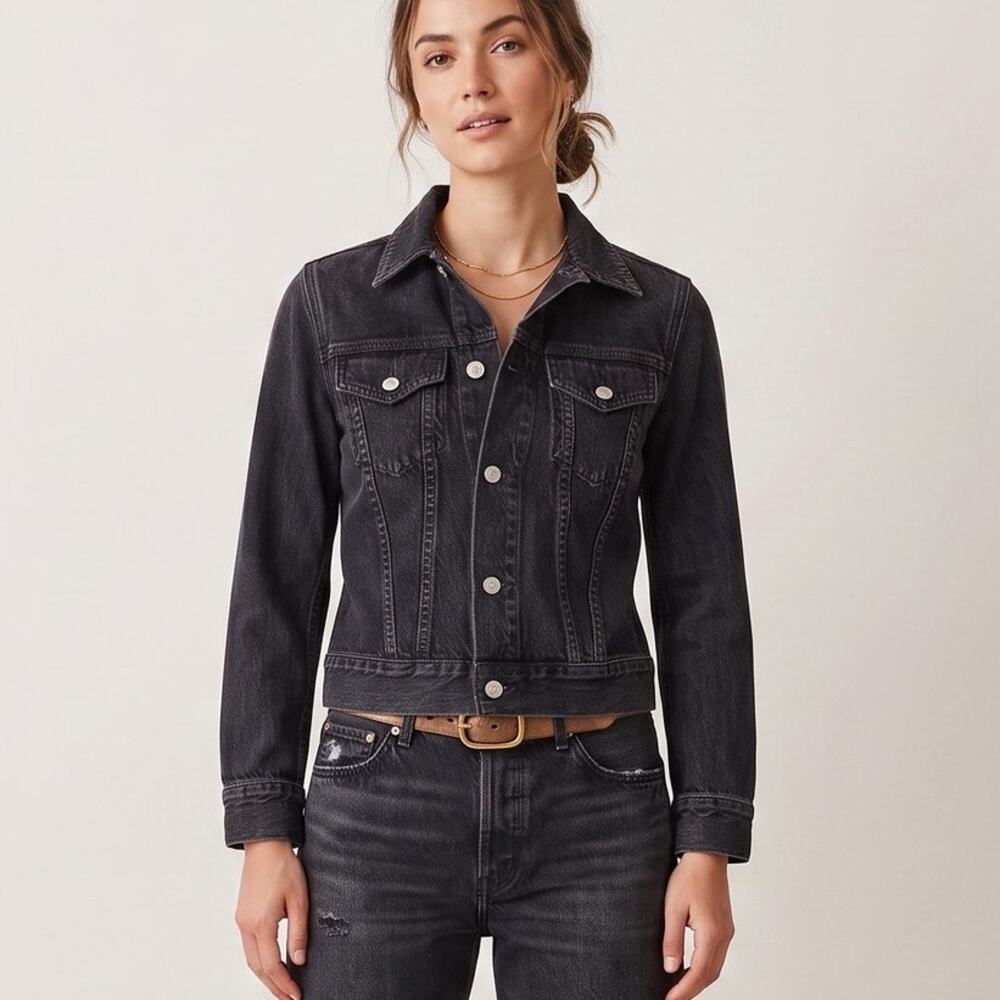 Citizens of Humanity Outsider Trucker Jacket black wash size Small